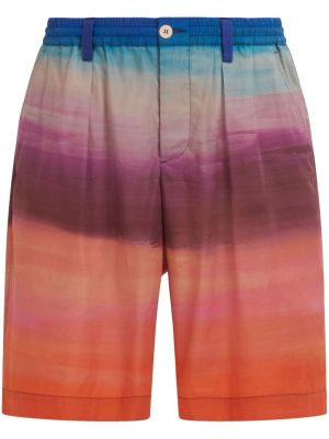 Shorts aus baumwoll mit print mit plisseefalten Marni blau