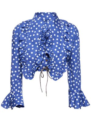 Chemise en coton à imprimé de motif coeur Vivienne Westwood bleu