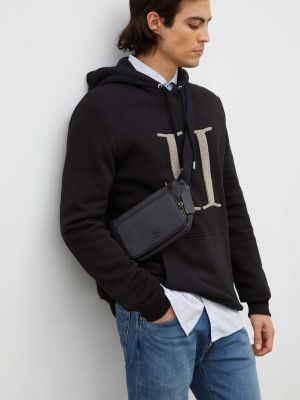 Меланжевый хлопковый свитер с капюшоном Les Deux черный