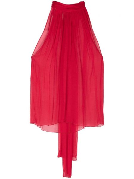 Prozorna svilena bluza Atu Body Couture rdeča