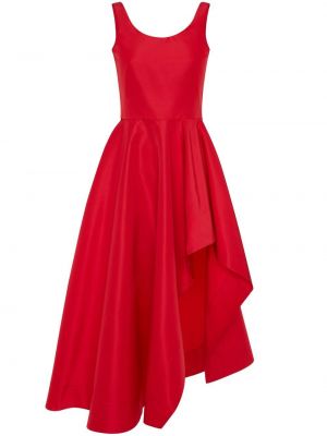 Асиметрична вечерна рокля с драперии Alexander Mcqueen червено