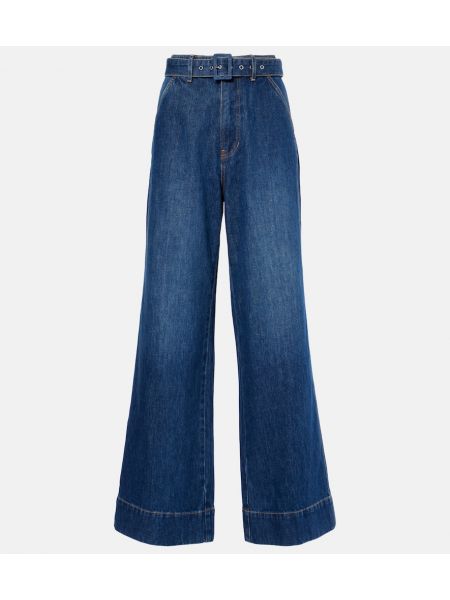 Høy midje straight jeans Veronica Beard blå