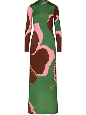 Sukienka długa z długim rękawem z dżerseju Johanna Ortiz zielona