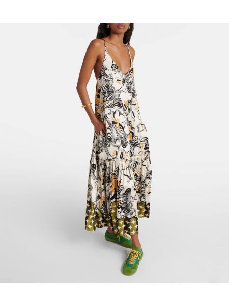 Σατέν μάξι φόρεμα με σχέδιο Dries Van Noten