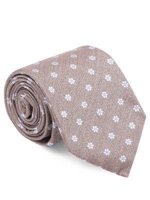 Шелковый галстук Isaia бежевый