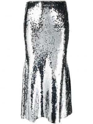 Długa spódnica Self-portrait srebrna