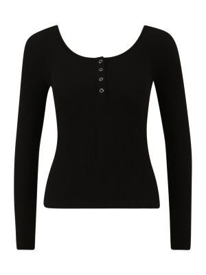 Marškinėliai ilgomis rankovėmis Pieces Petite juoda