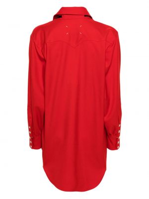 Beidseitig tragbare woll hemd Maison Margiela rot