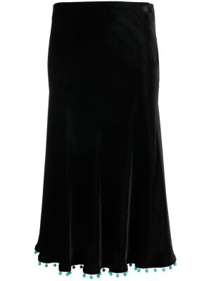 Φούστα με χάντρες Roberto Cavalli μαύρο