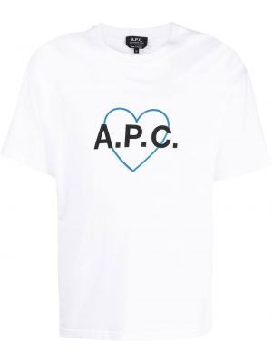 T-shirt con stampa A.p.c. bianco