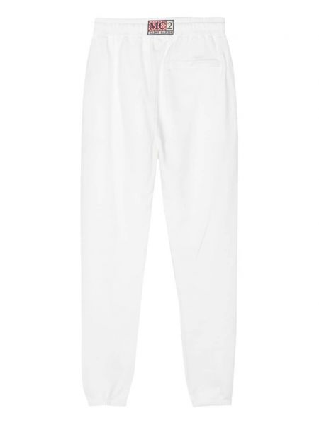 Bavlněné sportovní kalhoty s výšivkou Mc2 Saint Barth bílé
