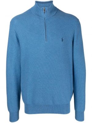 Mesh zip lang genser Polo Ralph Lauren blå