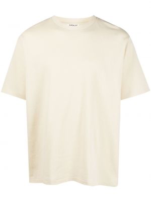 Bavlnené tričko s okrúhlym výstrihom Auralee biela