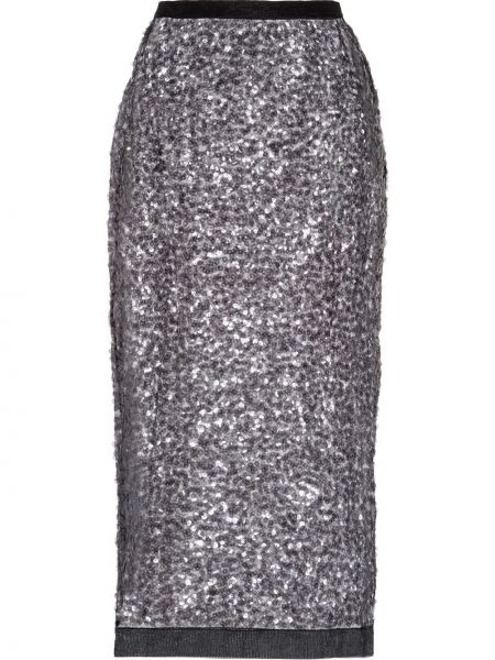 Falda de tubo con lentejuelas ajustada Miu Miu negro