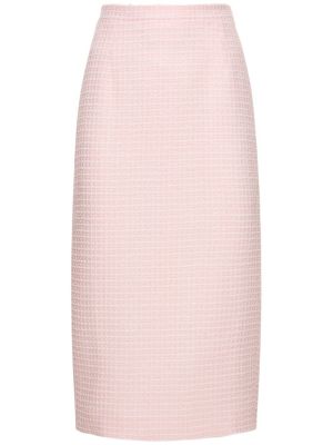 Midi suknja od tvida Alessandra Rich ružičasta