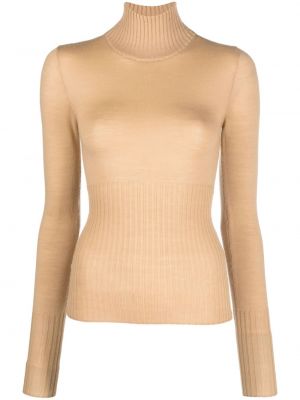 Sweter wełniany z wełny merino Remain brązowy