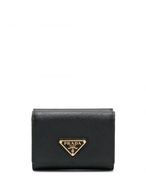 Černá kožená peněženka Prada