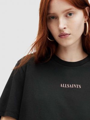 Bombažna majica Allsaints črna