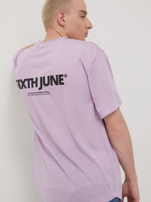 Sixth June t-shirt lila, férfi, nyomott mintás