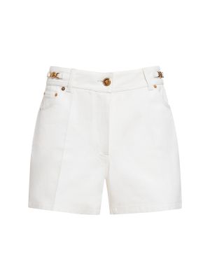 Pantalones cortos vaqueros Versace blanco