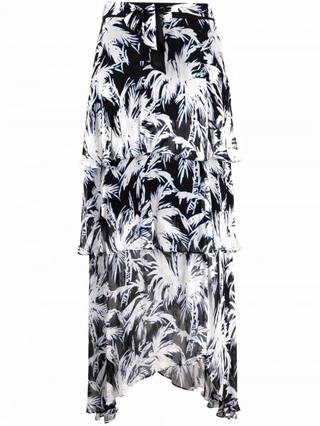Falda larga con estampado tropical Dvf Diane Von Furstenberg negro