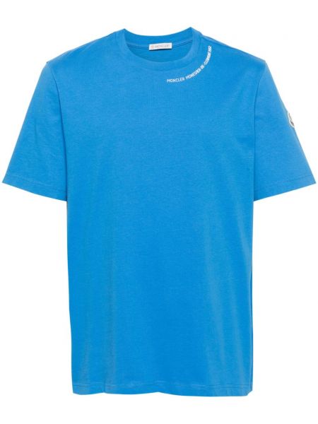 Bavlnené tričko Moncler modrá