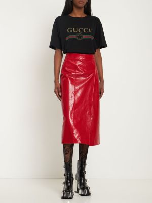 Tricou din bumbac din jerseu Gucci negru