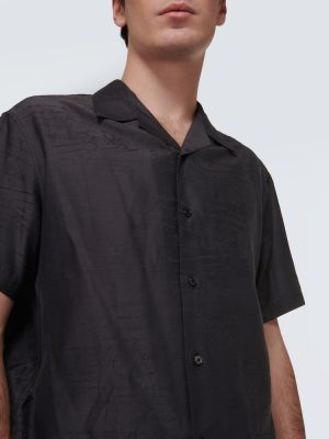 Bavlnená hodvábna košeľa Berluti čierna