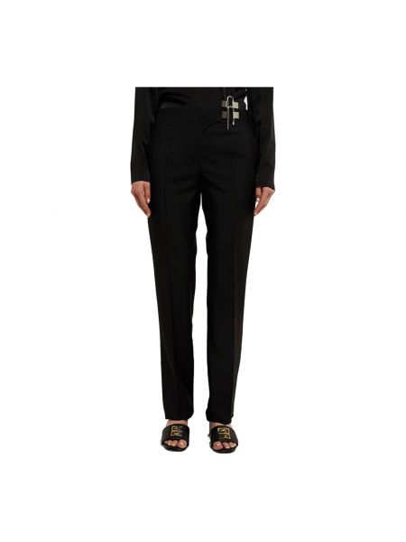 Pantalones de lana con cremallera de lana mohair Givenchy negro