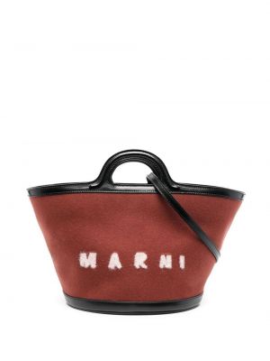 Trykt shoppingbag Marni brun