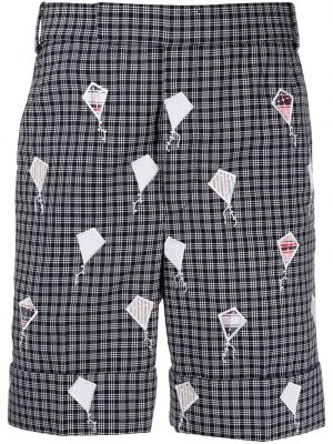 Broderet shorts Thom Browne blå