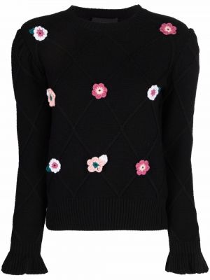 Jersey de flores de tela jersey Boutique Moschino negro
