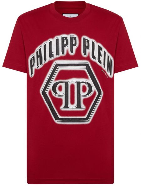T-shirt aus baumwoll mit print Philipp Plein rot