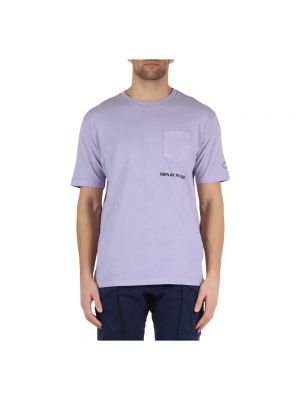 Koszulka bawełniana Replay fioletowa