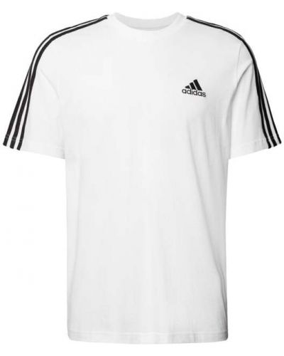 T-shirt z paskiem Adidas Performance, biały