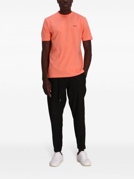 T-shirt en coton à imprimé Boss orange