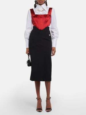 Falda midi ajustada de tela jersey Dolce&gabbana negro