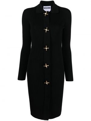 Плетена макси рокля Moschino черно