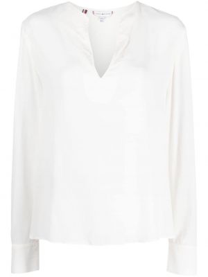 Bluza s v-izrezom Tommy Hilfiger bijela