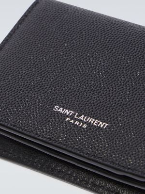 Кожено портмоне Saint Laurent черно