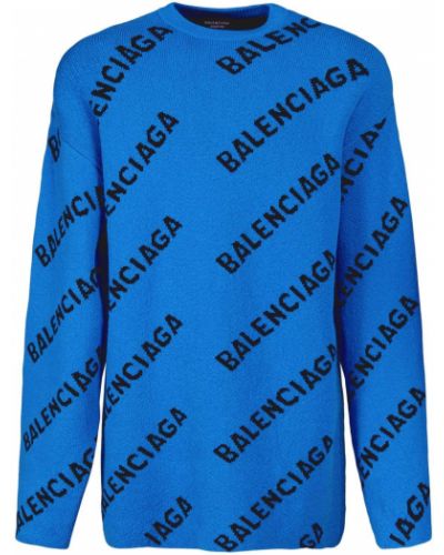 Sweter wełniany Balenciaga, niebieski