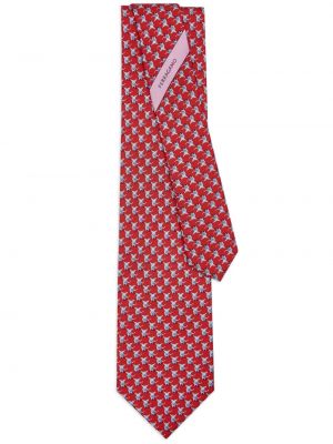 Hedvábná kravata s potiskem Ferragamo