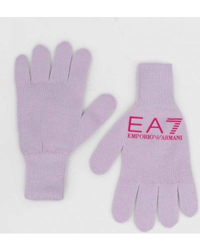 Перчатки Ea7 Emporio Armani фиолетовые