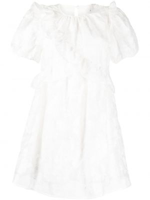 Мини рокля с волани B+ab бяло