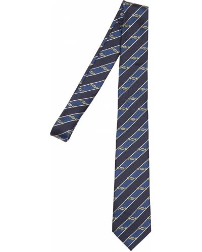 Krawat w paski z jedwabiu Gucci