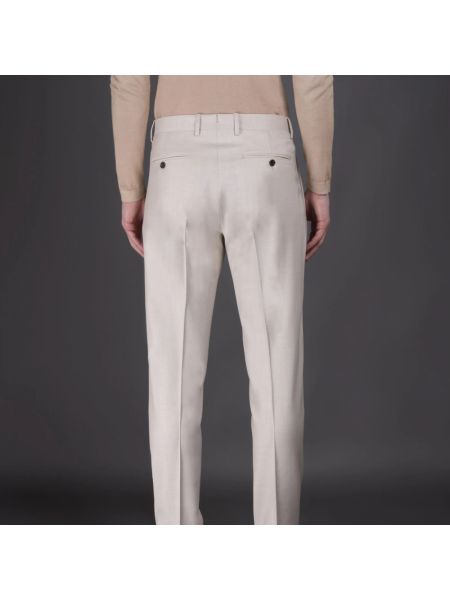 Pantalones chinos de lana de lino de seda Moorer blanco