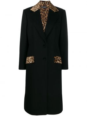 Abrigo con estampado leopardo Dolce & Gabbana negro