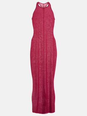 Przezroczysta sukienka midi z nadrukiem Rick Owens czerwona