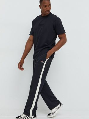 Спортивные штаны с аппликацией Fila черные