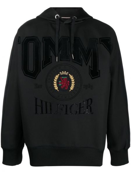 Brodert hettegenser Tommy Hilfiger svart